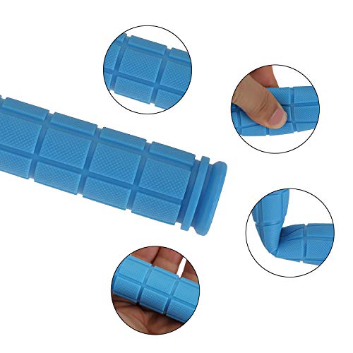 Suwimut 12 Pieces Bike Handlebar Grips for Kids Girls Boys, Non Slip Soft Rubber Bicycle Grips for Scooter, Cruiser, Mountain Bike, Foldable Bike, BMX