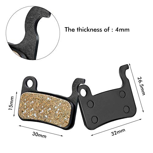 4 Pairs Resin Brake Pads Bicycle Disc Brake Pads Compatible with Shimano Deore XT XTR LX SLX Hone Alfine Saint Disc Brake