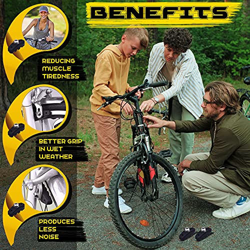 AIISAR Bike Brake Pads 2 Pairs of 50mm – Contemporary Designed C Shape Bike Parts with Installation Tool Caliper, Nut and Spacer