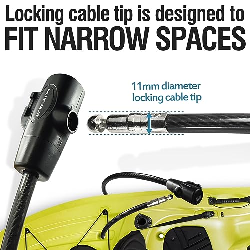 MARQUE Bike Lock with Key – 7FT 3/8” Straight Cable Locks with Keys, Anti-Theft Security Cable for Bicycles, Scooters, Kayaks, Paddle Boards, Gates