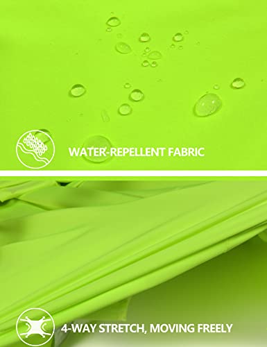 Little Donkey Andy Men's Quick-Dry Running Jacket, Convertible UPF 50+ Cycling Jacket Windbreaker with Removable Sleeves, Fluorescent Yellow L