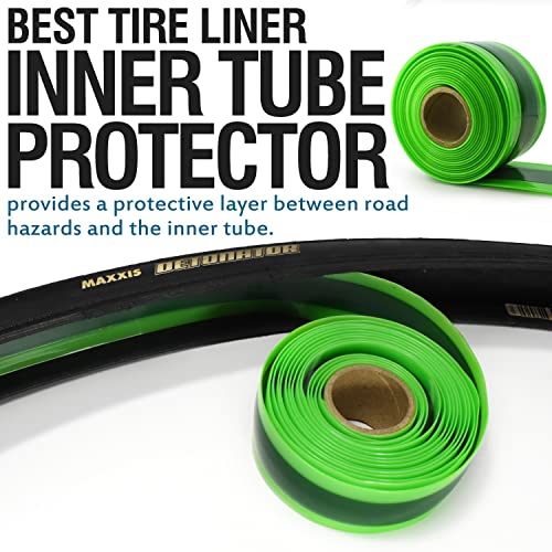MARQUE Bike Tire Liner - Help Prevent Flats and Punctures, Protects Inner Tire Tube with TPU Liner, Works with 24", 26", 27.5", 29", 700C Mountain and Road Bicycle Tires(27.5-29")