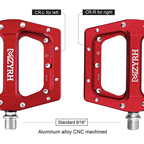 Lightweight Red Bike Pedals with Sealed Bearings