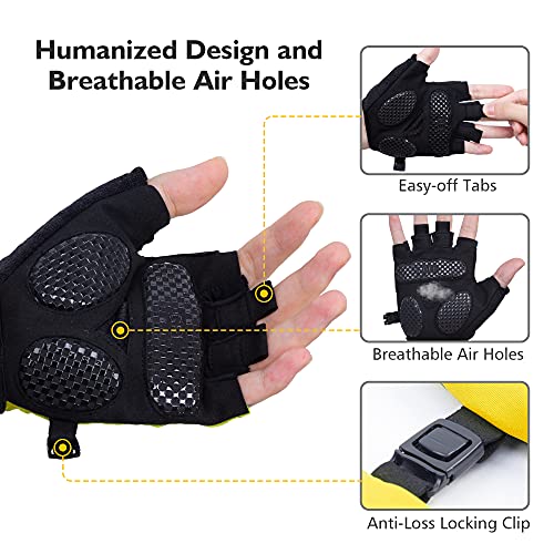 AKASO Cycling Gloves Half Finger Bicycle Gloves Shock-Absorbing Anti-Slip Breathable MTB DH Road Biking Gloves for Men/Women