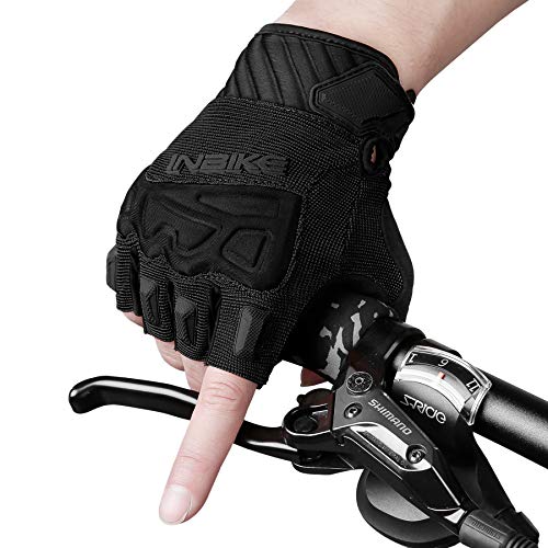 INBIKE Cycling Bike Gloves Padded Half Finger Bicycle Gloves Shock-Absorbing Anti-Slip Breathable MTB Road Biking Gloves for Men/Women