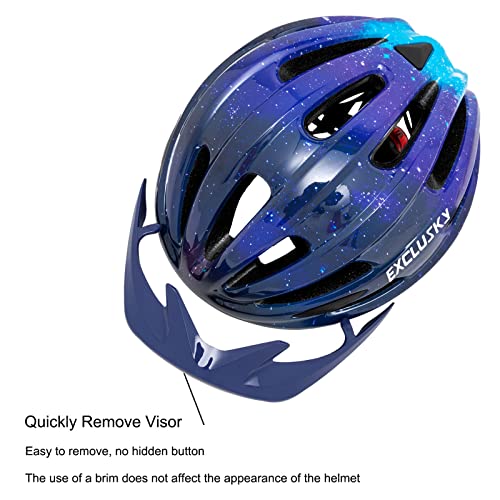 Kids Helmet Exclusky Bike Helmet for Kids Child Boys Girls Bicycle Helmet Age 5-13 Adjustable Cycle Helmet 50-57cm