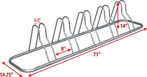 Adjustable 5-Bike Floor Storage Stand for Cycling