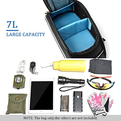 Lixada Bike Trunk Bag Bicycle Rack Rear Carrier Bag 7L Water Resistant Bike Luggage Bag Bike Rack Bag Pannier Bag with Rain Cover