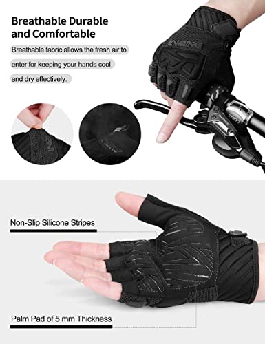 INBIKE Cycling Bike Gloves Padded Half Finger Bicycle Gloves Shock-Absorbing Anti-Slip Breathable MTB Road Biking Gloves for Men/Women