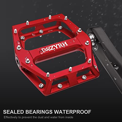 Lightweight Red Bike Pedals with Sealed Bearings