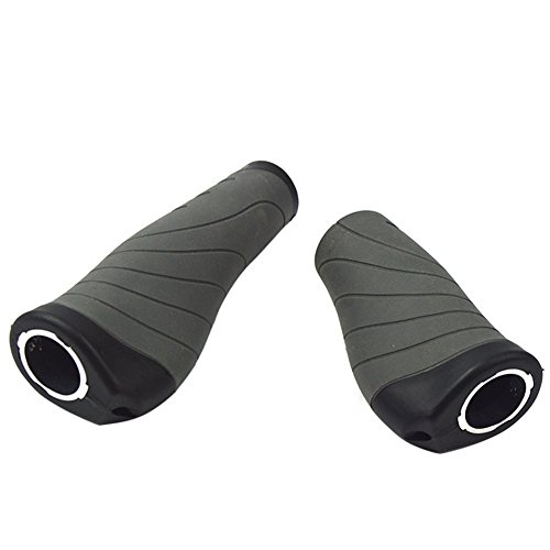 JooFn Bike Grips Handlebar 130mm & 90mm Lockable Handle Bar Rubber End Grip 0.874inch Diameter for Multi-Speed Bicycle Mountain BMX Floding (Gray)