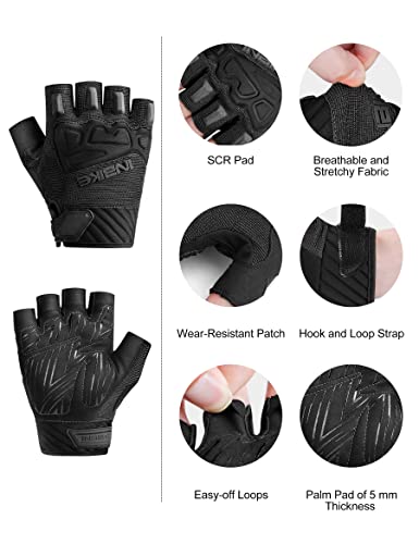 INBIKE Cycling Bike Gloves Padded Half Finger Bicycle Gloves Shock-Absorbing Anti-Slip Breathable MTB Road Biking Gloves for Men/Women