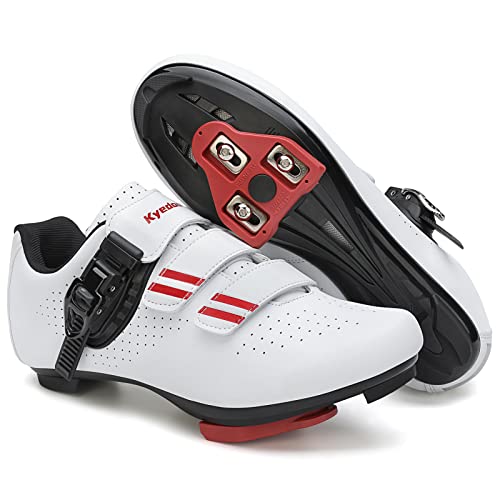 Unisex Pelaton-Compatible Cycling Shoes: White, Size 7