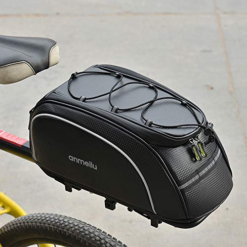 Lixada Bike Trunk Bag Bicycle Rack Rear Carrier Bag 7L Water Resistant Bike Luggage Bag Bike Rack Bag Pannier Bag with Rain Cover