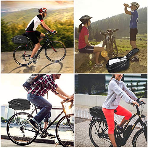 Lixada Bike Rack Bag Waterproof Cycling Bike Rear Seat Bag Bike Trunk Cargo Pack Road MTB Road Bike Carrier Bag Pannier Handbag (10L)