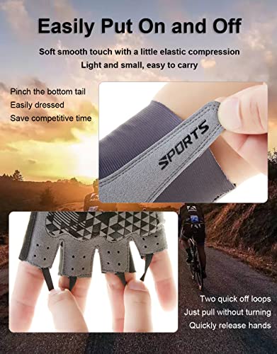 SUJAYU Cycling Gloves Mountain Bike Gloves, Half Finger MTB Gloves Bike Gloves for Men Cycling Mountain Bike Accessories, Bicycle Gloves Riding Gloves Biking Gloves for Men & Women (Gray, Medium)