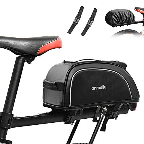 Lixada Bike Trunk Bag Bicycle Rack Rear Carrier Bag 7L Water Resistant Bike Luggage Bag Bike Rack Bag Pannier Bag with Rain Cover