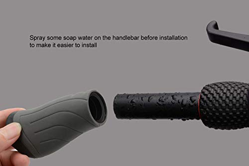 TOPCABIN Bike Grips 2PCS 90mm Length Bike Handlebar Grips Short Mini Bicycle Handlebar Grips Two-Color Rubber Ergonomic Design (Black+Grey 120mm Length)