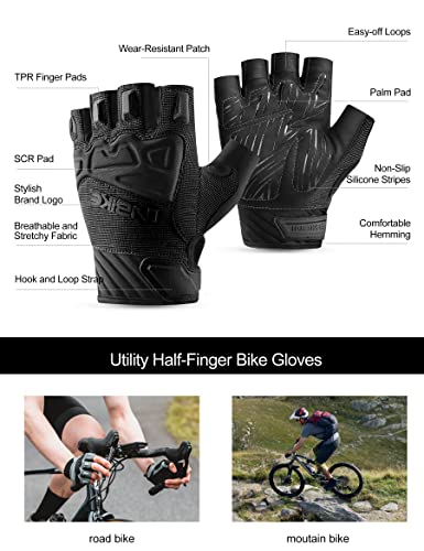 INBIKE Cycling Bike Gloves Padded Half Finger Bicycle Gloves Shock-Absorbing Anti-Slip Breathable MTB Road Biking Gloves for Men/Women