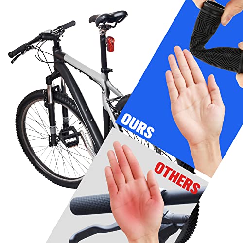 Yexiya 48 Pcs Bike Handle Grips Kids Non Slip Rubber Bicycle Handlebar Grips Black Replacement Bike Grips for Girls Boys Tricycle Wheelchair Mountain Bike BMX MTB (Simple Style)