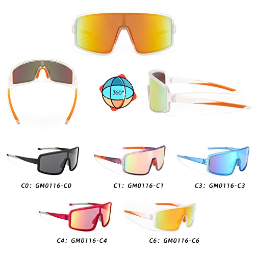 MALIDAK Youth Sun Glasses, Polarized Cycling Sunglasses for Unisex Teenagers, Baseball Sunglasses for Age 8-16