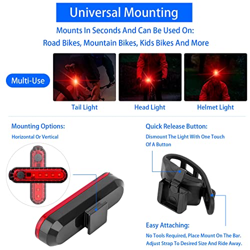 USB Rechargeable Bike Tail Light with 4 Modes