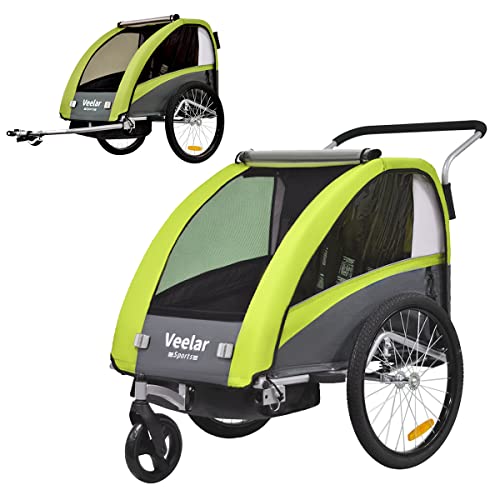 Veelar 2-in-1 Double Bike Trailer & Stroller