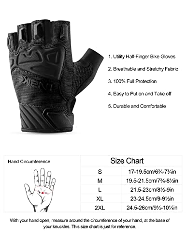 INBIKE Cycling Bike Gloves Padded Half Finger Bicycle Gloves Shock-Absorbing Anti-Slip Breathable MTB Road Biking Gloves for Men/Women