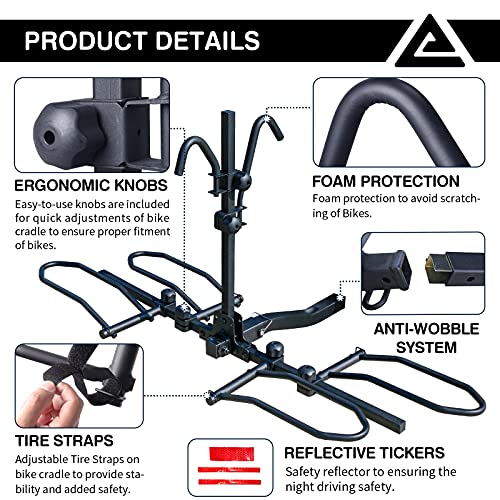 2-Bike Platform Hitch Mount Rack - Foldable