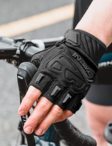 INBIKE Cycling Bike Gloves Padded Half Finger Bicycle Gloves Shock-Absorbing Anti-Slip Breathable MTB Road Biking Gloves for Men/Women