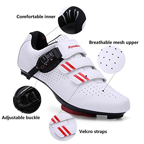 Unisex Pelaton-Compatible Cycling Shoes: White, Size 7