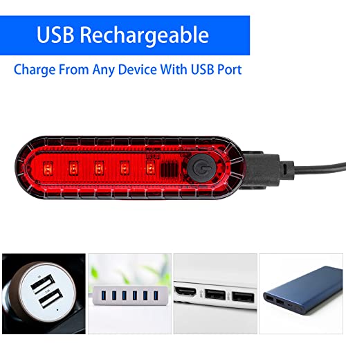 USB Rechargeable Bike Tail Light with 4 Modes