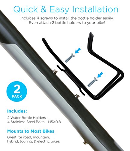 Aluminum Bike Bottle Holder Cage - 2 Pack