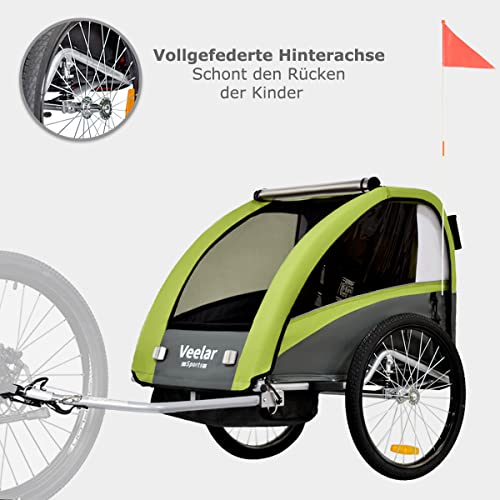 Veelar 2-in-1 Double Bike Trailer & Stroller