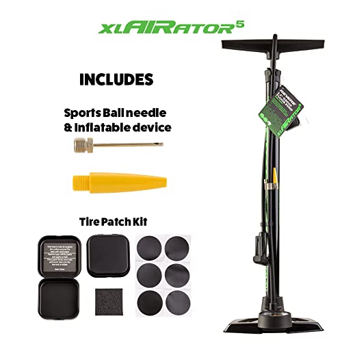 xlAIRator5 Bike Floor Pump with Gauge - Presta/Schrader