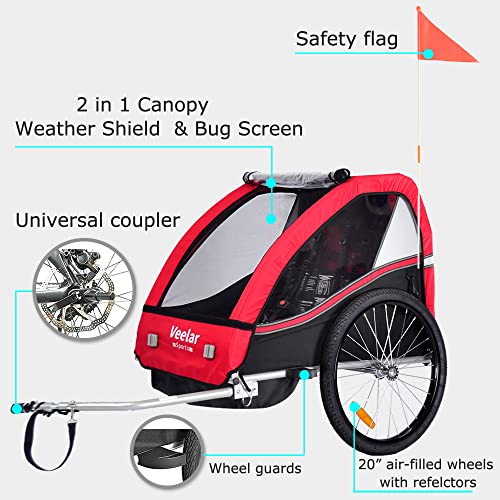 Double Toddler Bike Trailer - Veelar Sports