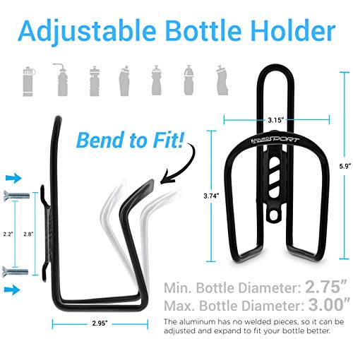 Aluminum Bike Bottle Holder Cage - 2 Pack