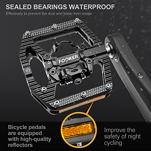 FOOKER Mountain Bike Pedals with Reflectors