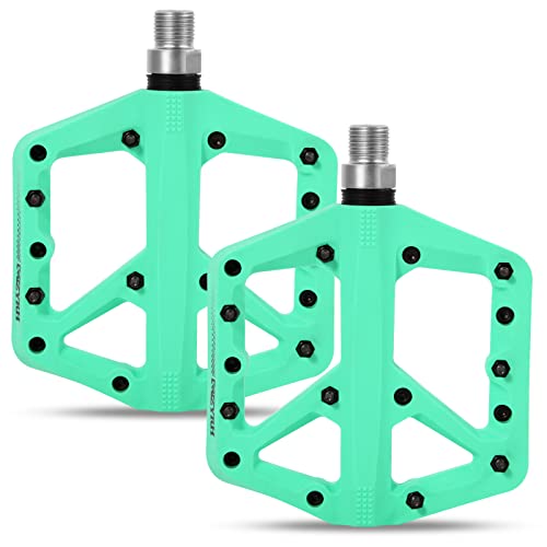 Green MTB Pedals with 3 Bearings