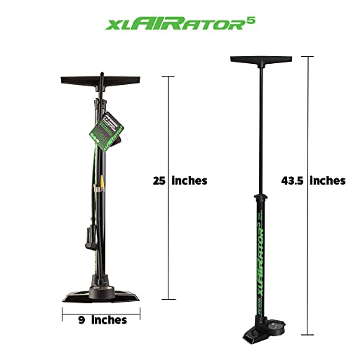 xlAIRator5 Bike Floor Pump with Gauge - Presta/Schrader
