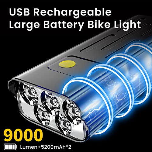 9000 Lumens USB Rechargeable Bike Lights