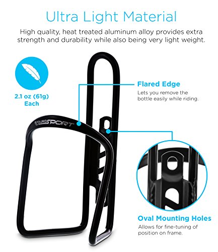 Aluminum Bike Bottle Holder Cage - 2 Pack