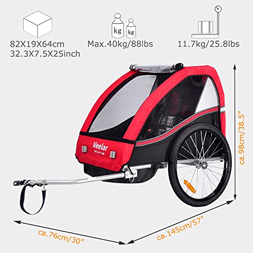 Double Toddler Bike Trailer - Veelar Sports