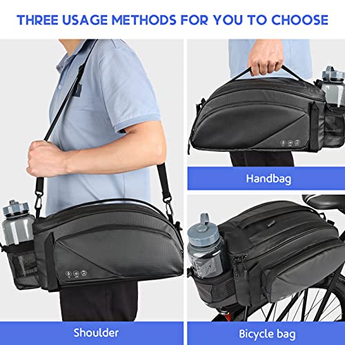 12L Waterproof Bike Trunk Bag with Shoulder Strap