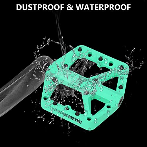 Green MTB Pedals with 3 Bearings