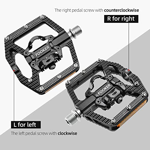 FOOKER Mountain Bike Pedals with Reflectors