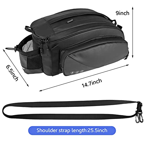 12L Waterproof Bike Trunk Bag with Shoulder Strap