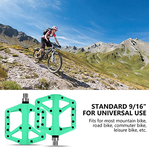 Green MTB Pedals with 3 Bearings