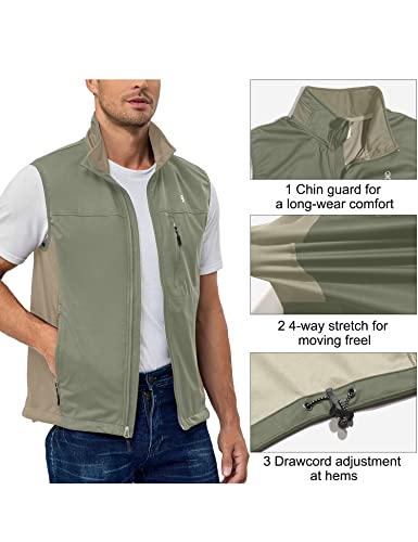 Men's Windproof Cycling Softshell Vest - Sage