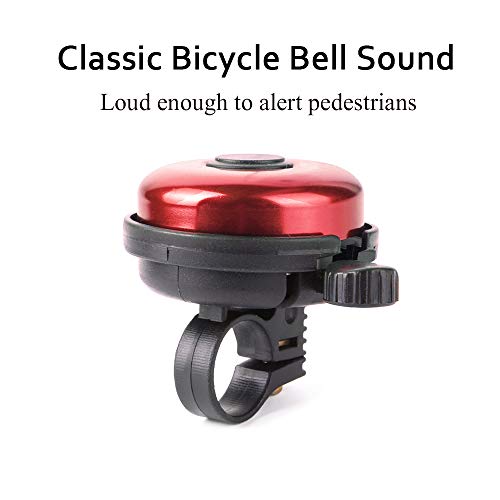 Loud Aluminum Bike Bell for Kids & Adults (Red)